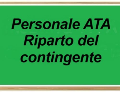 Personale ATA: Riparto del contingente assegnato all’USR per il Veneto
